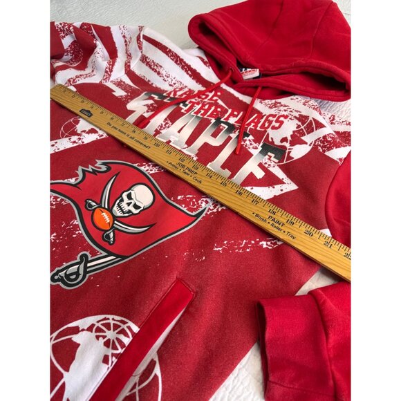 NFL x Staple Red Tampa Bay Buccaneers Pullover Hoodie SZ M All Over Print - Picture 12 of 12